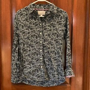 Banana Soft Denim Printed Blouse